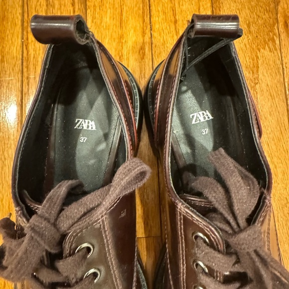 Cherry Brown Leather Oxfords - Picture 2 of 4